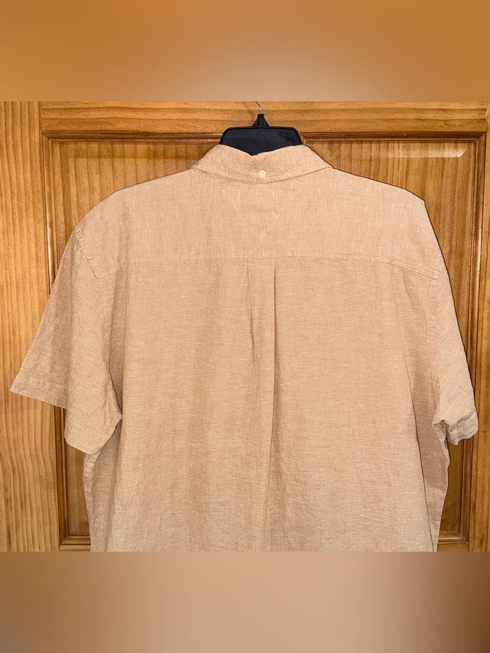 NWOT Tommy Hilfiger Beige Short Sleeve Button-Down Linen-Blend Shirt-XL-EC - Picture 8 of 11